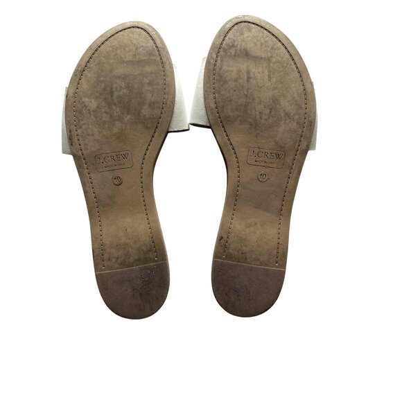 J.Crew Womens White Leather Slide Sandals Size 10 Made In Italy - Picture 3 of 4